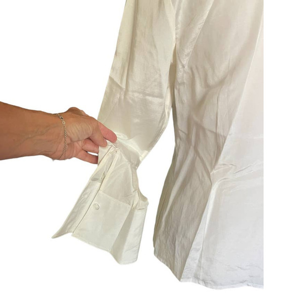 Ideology Womens Flower Applique Button-Up Shirt Blouse Long Sleeve Size 4 White - Picture 4 of 7